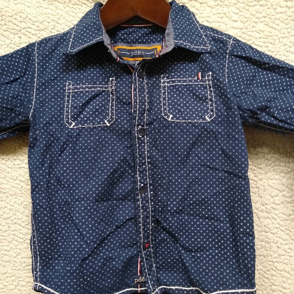 Boy's long sleeve collared button up